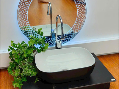 Bồn rửa mặt, rửa tay Lavabo đá tự nhiên màu vàng HD-LBD01 17