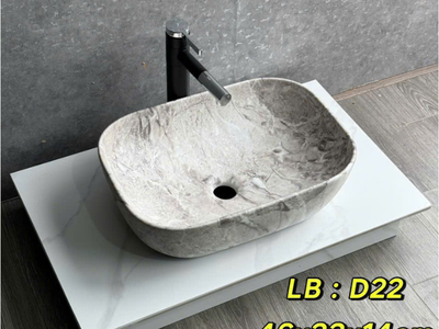 Bồn rửa mặt, rửa tay Lavabo đá tự nhiên màu vàng HD-LBD01 16