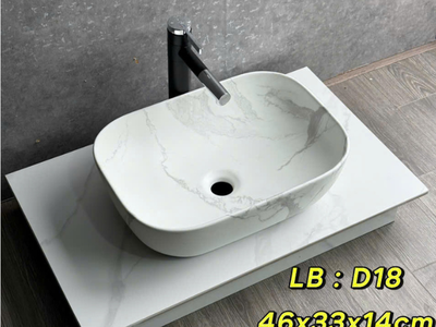 Bồn rửa mặt, rửa tay Lavabo đá tự nhiên màu vàng HD-LBD01 15