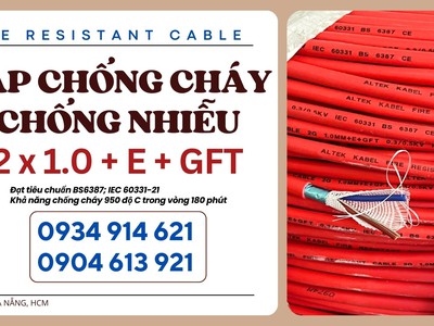 Cáp tín hiệu chống cháy 2x1.5mm Altek Kabel tiêu chuẩn IEC 60331-21, BS6387 1