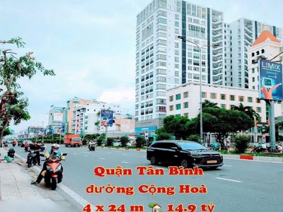 Nhà hẻm hẻm ô tô cộng hòa quận tân bình 4 x 24 m vuông vức 14.9 tỷ 0