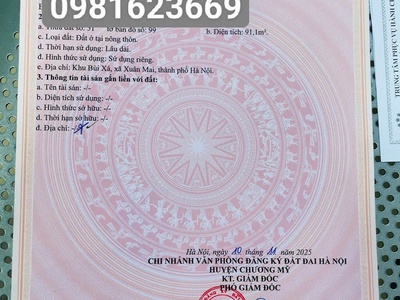 Cần tiền bán gấp 2 lô đất chính chủ   xã xuân mai 3