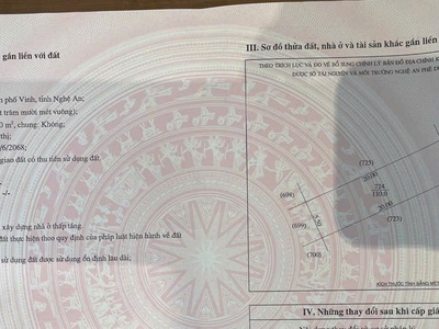 Bán 110m2 đất đẹp mặt đường trương văn lĩnh - nghi phú, tp vinh 0