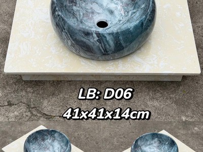 Bồn rửa mặt lavabo sứ hoa văn màu hồng, xanh, đen, vàng... đẹp giá rẻ HD-LBS01 4