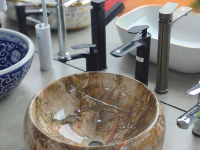 Bồn rửa mặt lavabo sứ hoa văn màu hồng, xanh, đen, vàng... đẹp giá rẻ HD-LBS01 7