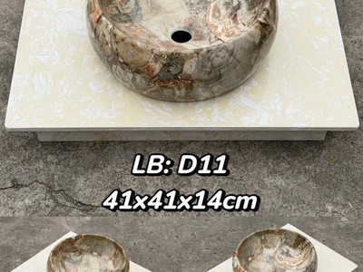 Bồn rửa mặt lavabo sứ hoa văn màu hồng, xanh, đen, vàng... đẹp giá rẻ HD-LBS01 3