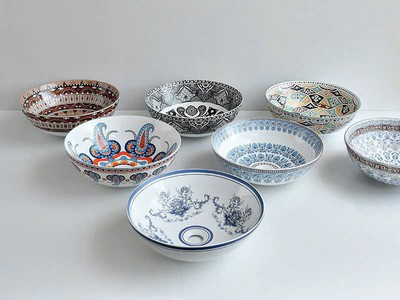 Bồn rửa mặt lavabo sứ hoa văn màu hồng, xanh, đen, vàng... đẹp giá rẻ HD-LBS01 14