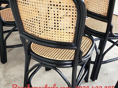 Ghế bàn ăn mây tự nhiên sơn đen 3