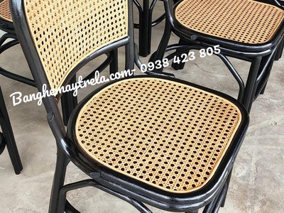 Ghế bàn ăn mây tự nhiên sơn đen 4