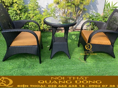 Bộ bàn ghế mây nhựa ban công bền, đẹp, cao cấp QD-2108 2