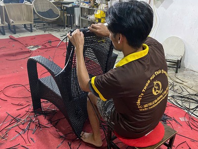 Bộ bàn ghế mây nhựa ban công bền, đẹp, cao cấp QD-2108 6