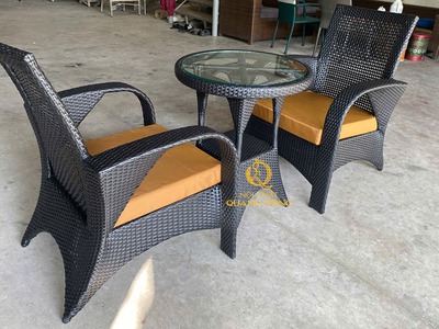 Bộ bàn ghế mây nhựa ban công bền, đẹp, cao cấp QD-2108 0