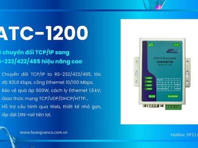 ATC-1200 Bộ chuyển đổi tín hiệu RS-232/422/485 sang Ethernet hiệu suất cao 0