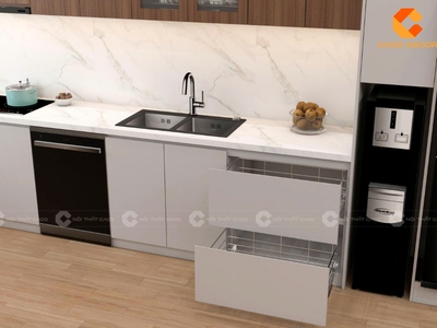 Tủ Bếp Chữ L Gỗ Công Nghiệp An Cường Bền Đẹp 2