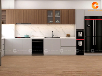 Tủ Bếp Chữ L Gỗ Công Nghiệp An Cường Bền Đẹp 1