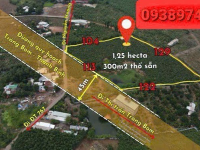 Bán đất 2 mặt tiền đường tổ 1 - tân lập 2 xã cây gáo, huyện trảng bom, tỉnh đồng nai-0909808615 0