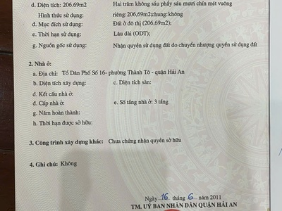 Bán gấp nhà mặt đường ngô gia tự 206m , mặt tiền 6.45m, giá rẻ 90tr/m 0