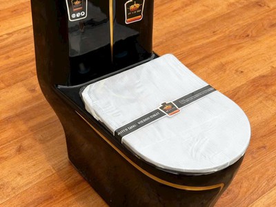 Bồn cầu trứng họa tiết vàng, đen, xám sang trọng đẹp giá rẻ HD-BCM10 4