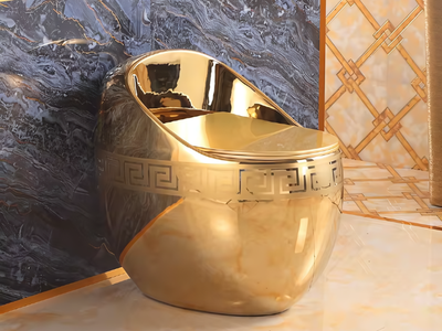 Bồn cầu trứng họa tiết vàng, đen, xám sang trọng đẹp giá rẻ HD-BCM10 11