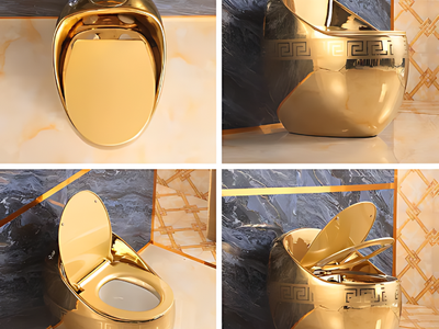 Bồn cầu trứng họa tiết vàng, đen, xám sang trọng đẹp giá rẻ HD-BCM10 12