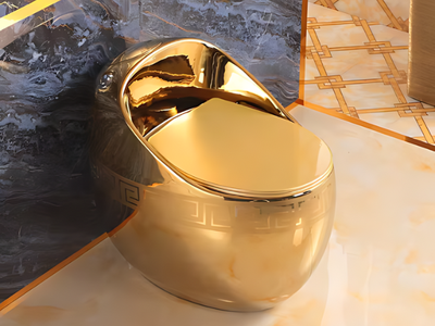 Bồn cầu trứng họa tiết vàng, đen, xám sang trọng đẹp giá rẻ HD-BCM10 10