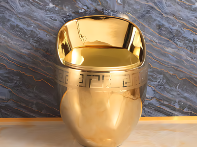 Bồn cầu trứng họa tiết vàng, đen, xám sang trọng đẹp giá rẻ HD-BCM10 13