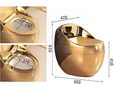 Bồn cầu trứng họa tiết vàng, đen, xám sang trọng đẹp giá rẻ HD-BCM10 14