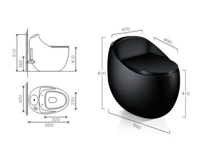 Bồn cầu trứng họa tiết vàng, đen, xám sang trọng đẹp giá rẻ HD-BCM10 18