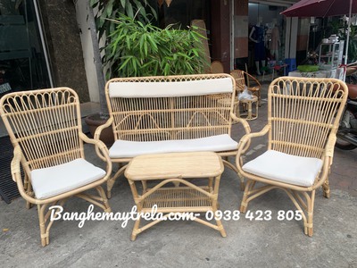 Bàn ghế mây tre đan 4