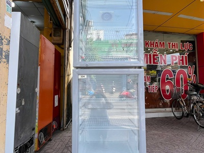 Thanh lý tủ mát alaska 2 cánh trên dưới -dung tích tổng 450l- model:lc-743db -mới 90 0