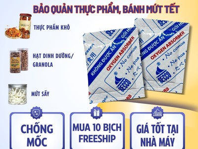 Chống mốc bảo vệ bánh mứt tết với gói hút oxy o-maxxsorb Secco 1