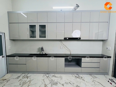 Tủ Bếp Gỗ Công Nghiệp Chữ I Đẹp Thiết Kế Theo Yêu Cầu 0