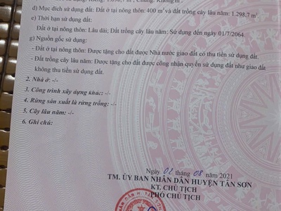 Bán 2 lô đất thuộc xã tân sơn - phú thọ. 2