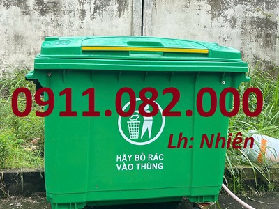 Cung cấp thùng rác 660 lít giá rẻ tại an giang- thùng thu gom rác nắp kín- lh 0911082000 0