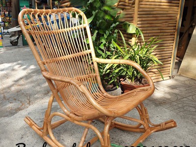 Ghế bập bênh mây tre đan 0
