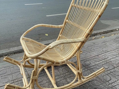 Ghế bập bênh mây tre đan 5