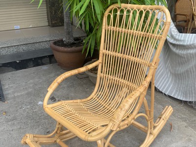 Ghế bập bênh mây tre đan 8