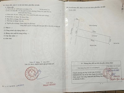 Cần bán lô đất mặt đường Lương Khê, Tràng Cát 92,5m2 giá 32tr/m2 0