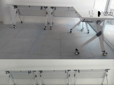 Bàn học 1m2 gấp gọn chân bánh xe TF2006-12W tại HCM 2