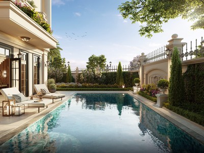 Dinh thự long biên golf villas - diện tích từ 218m - 545m2, 2 mặt tiền 15m, chân cầu trần hưng đạo 2