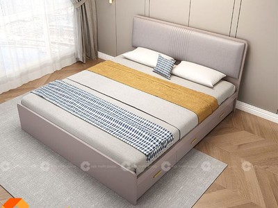 Giường Ngủ Gỗ Công Nghiệp Bọc Đầu Nệm Kèm Hộc Kéo Tiện Lợi 1