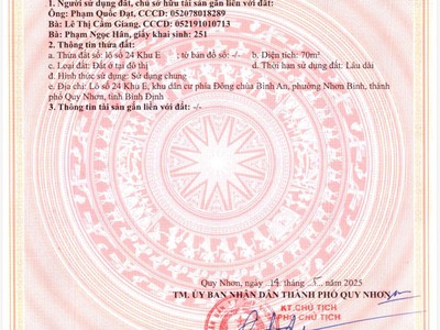 Bán lô đất mặt tiền khu đông chùa bình an   chợ dinh, tp quy nhơn 2