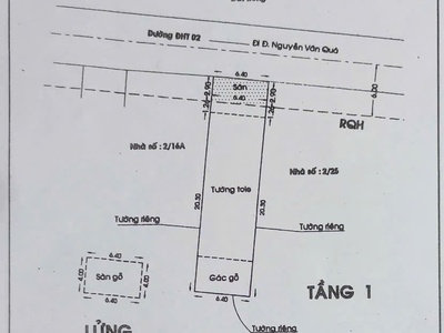 Nhà   đất  6.4x24.5  mặt tiền đông hưng thuận 42 chợ cây sộp, q12 kd cực đỉnh 1