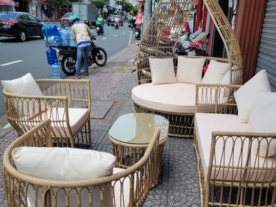 Sofa mây nhựa sân vườn 3