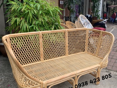 Bàn ghế sofa mây caro nhỏ gọn 8