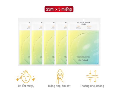 Mặt nạ làm sáng và dưỡng ẩm cho da Cell Fusion C Radiance Vita Mask, 25ml x 5 miếng 1