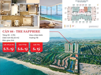 Bán căn hộ 2PN view biển chỉ 5 tỷ   Newtown Diamond Đà Nẵng 0