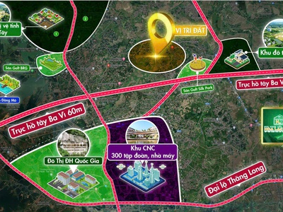 Chỉ từ 1tỷ850  sở hữu ngay 1 lô đất tại làng đại học, ngay khu  công nghệ cao  hoà lạc 1