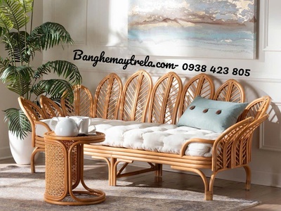 Băng ghế sofa mây cánh hoa 1
