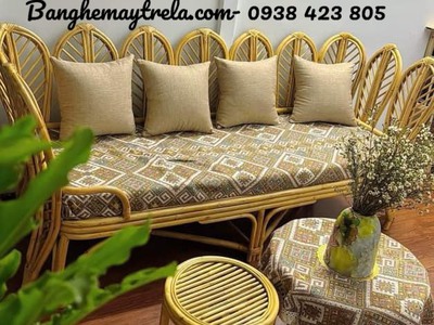 Băng ghế sofa mây cánh hoa 2